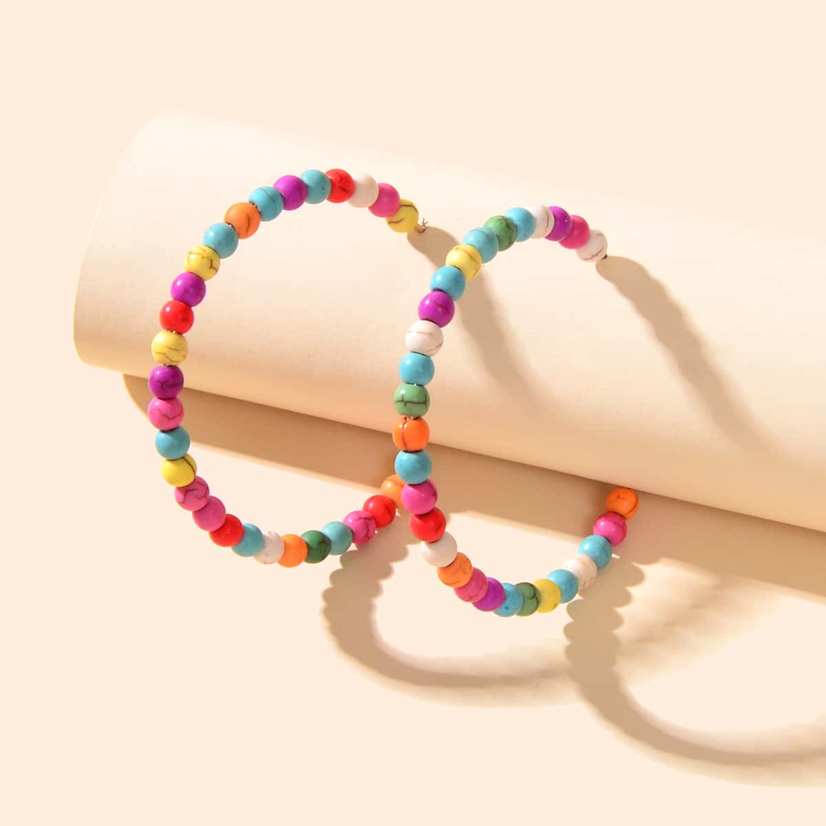Handmade Colorful Seed Beads Ethnic Big Hoop Earrings Women Bohemian Jewellery-3