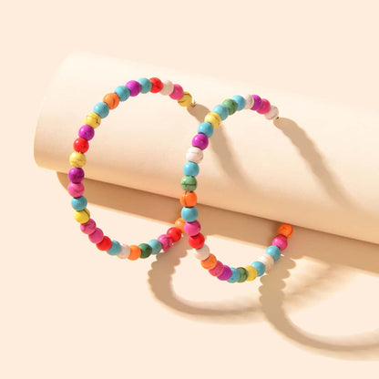 Handmade Colorful Seed Beads Ethnic Big Hoop Earrings Women Bohemian Jewellery-3