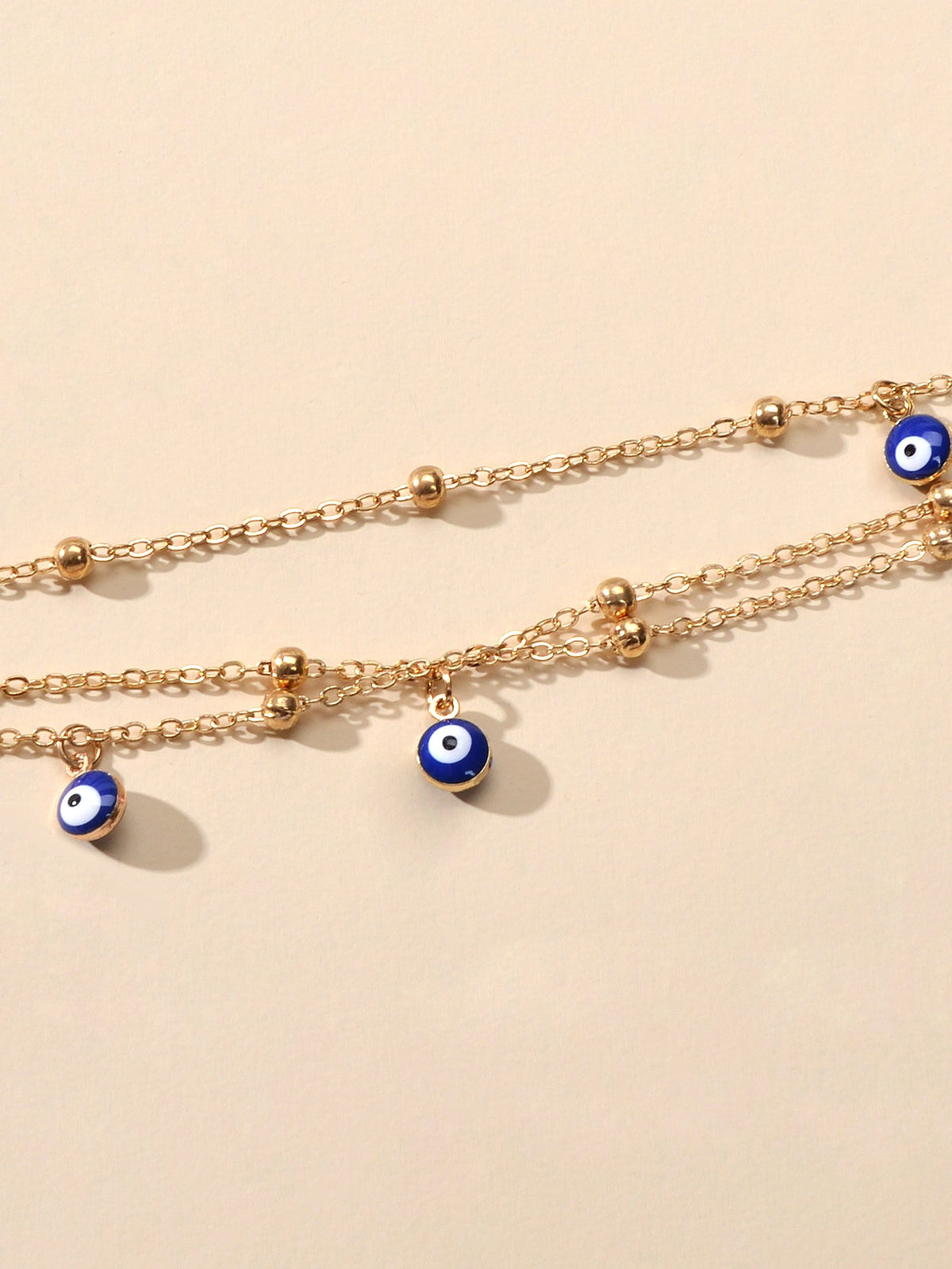 Eye Charm Beads Anklet Adjustable Beach Layered Ankle Gold Foot Chain Jewellery-3