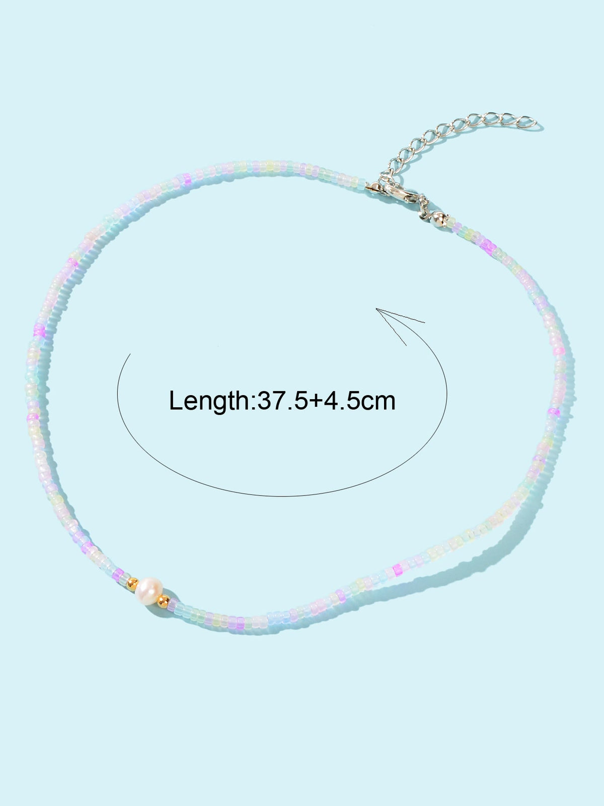Bohemian Seed Beads Necklace Handmade Colourful Beaded Pearl Choker Jewellery-3