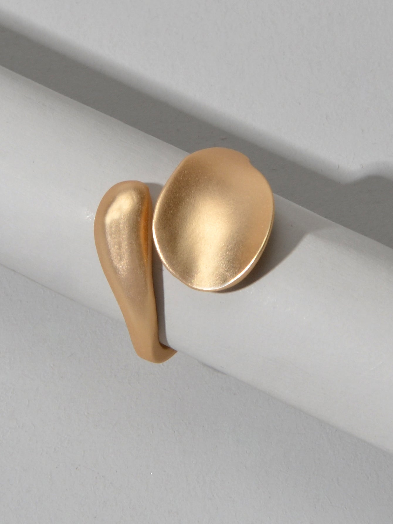Female Minimalist Jewellery Gold Leaf Design Finger Ring Girl Wedding Party Band-3