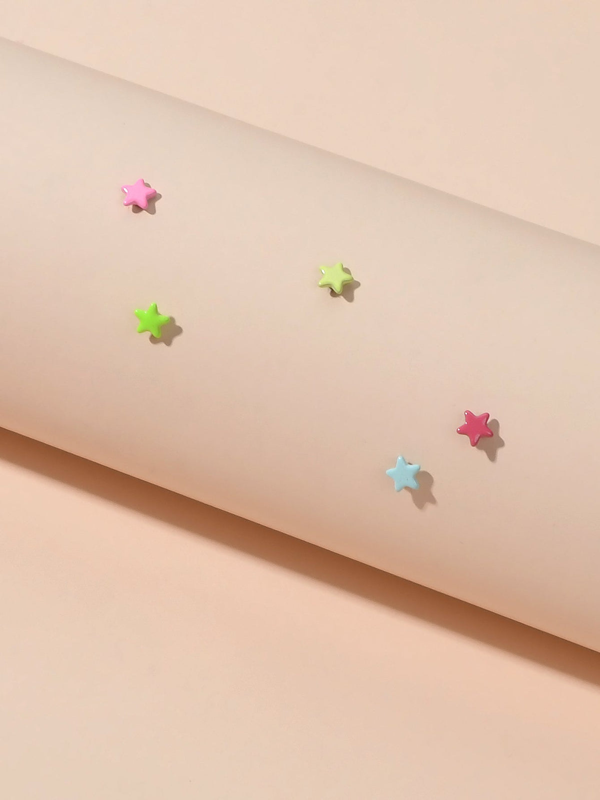 5 pcs Lovely Jewellery Candy Color Enamel Small Star Stud Earrings Funny Gifts-3