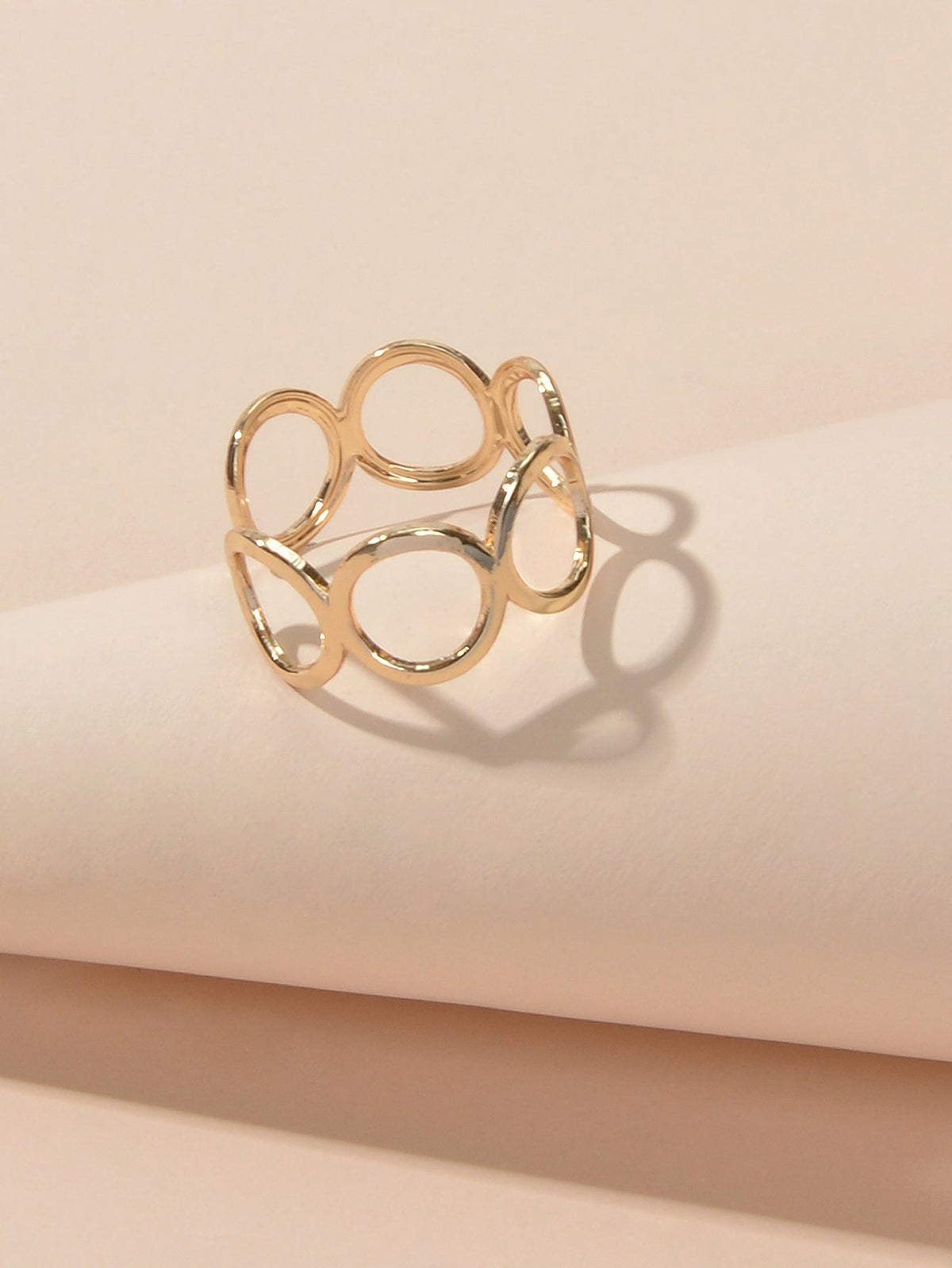 Party Minimalist Style Gold Silver Circle Metal Punk Midi Knuckle Open Cuff Ring-3