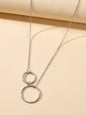 Minimalist Women Accessories Gold Silver Chain Circle Pendant Necklace for Party-5
