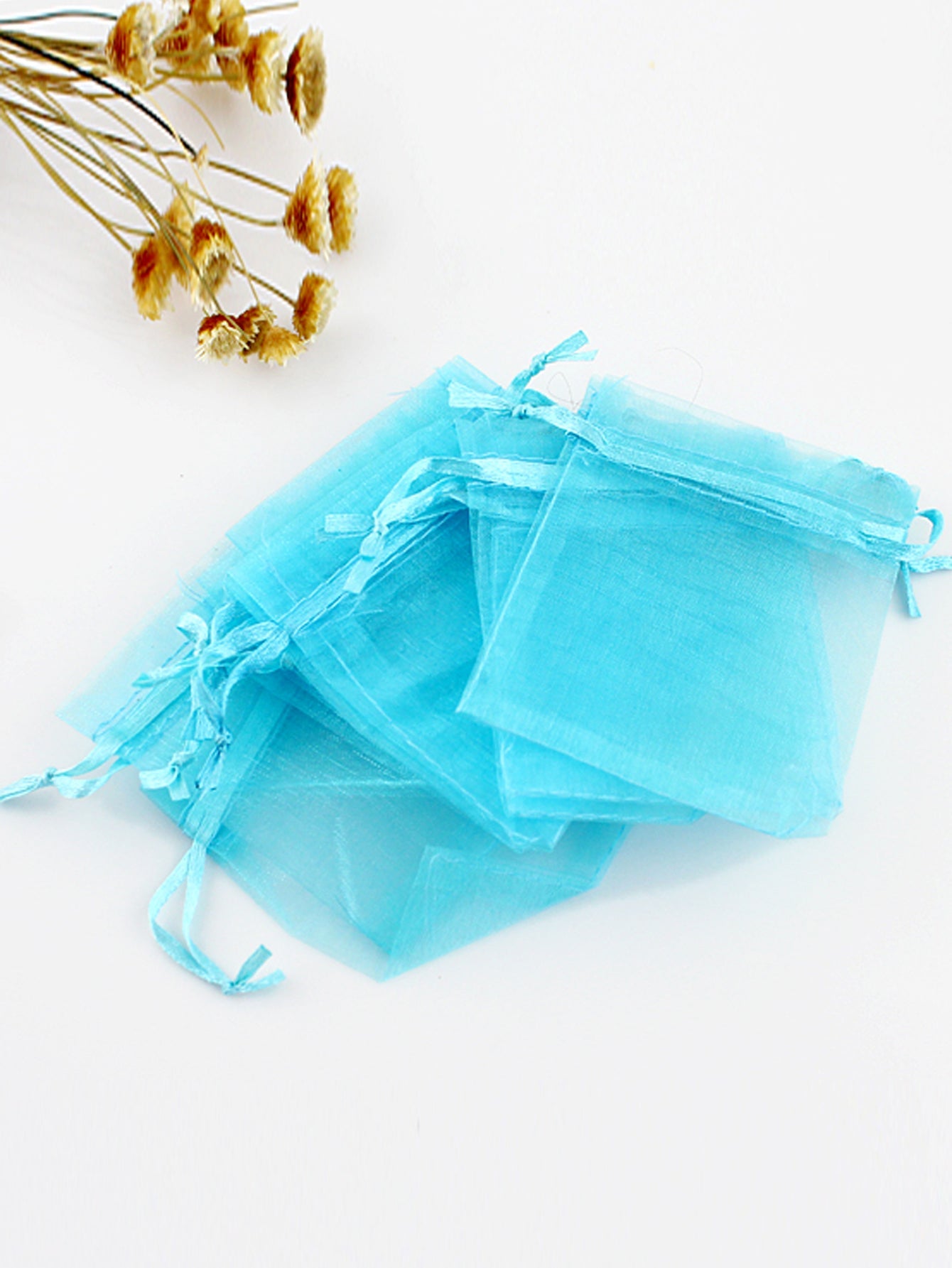 Random color 10pcs/set Colorful Organza Jewellery Bags Drawstring Gift Package-3