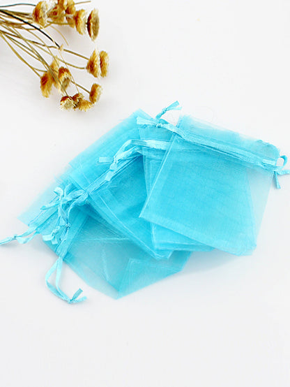 Random color 10pcs/set Colorful Organza Jewellery Bags Drawstring Gift Package-3