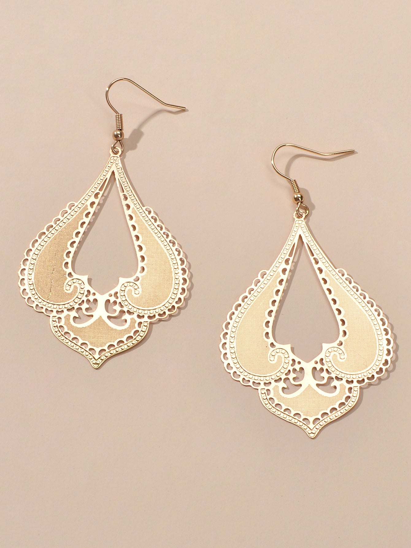 Retro Jewelry Gold Geometric Drop Chandelier Earring Wholesale Price Accessories-3