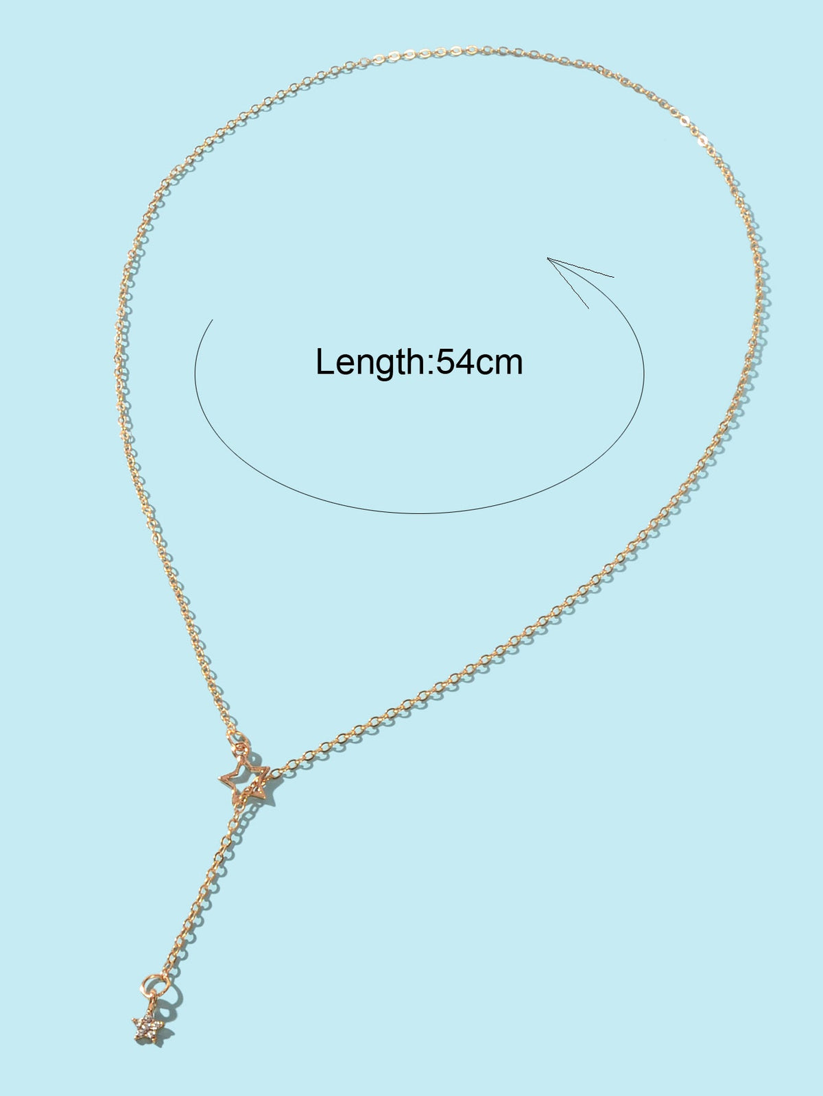 Personalized Gold Chain Long Lariat Star Charm Adjustable Y Shape Drop Necklace-3