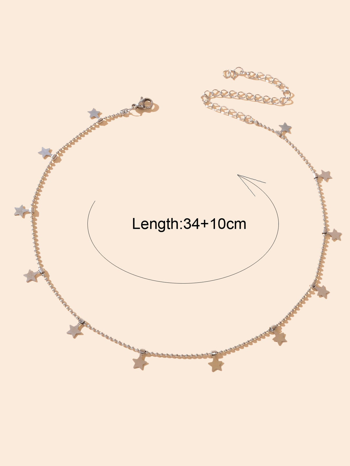 Minimalist Accessories Popcorn Chain Star Pendant Clavicle Collar Women Necklace-3
