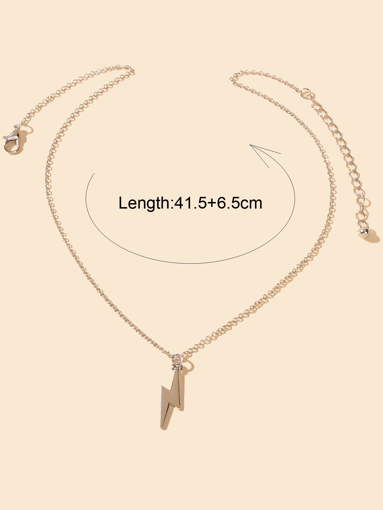 Gold Color Lightning Bolt Flash Charm Necklace Thunder Pendant Chain Collar Gift-3