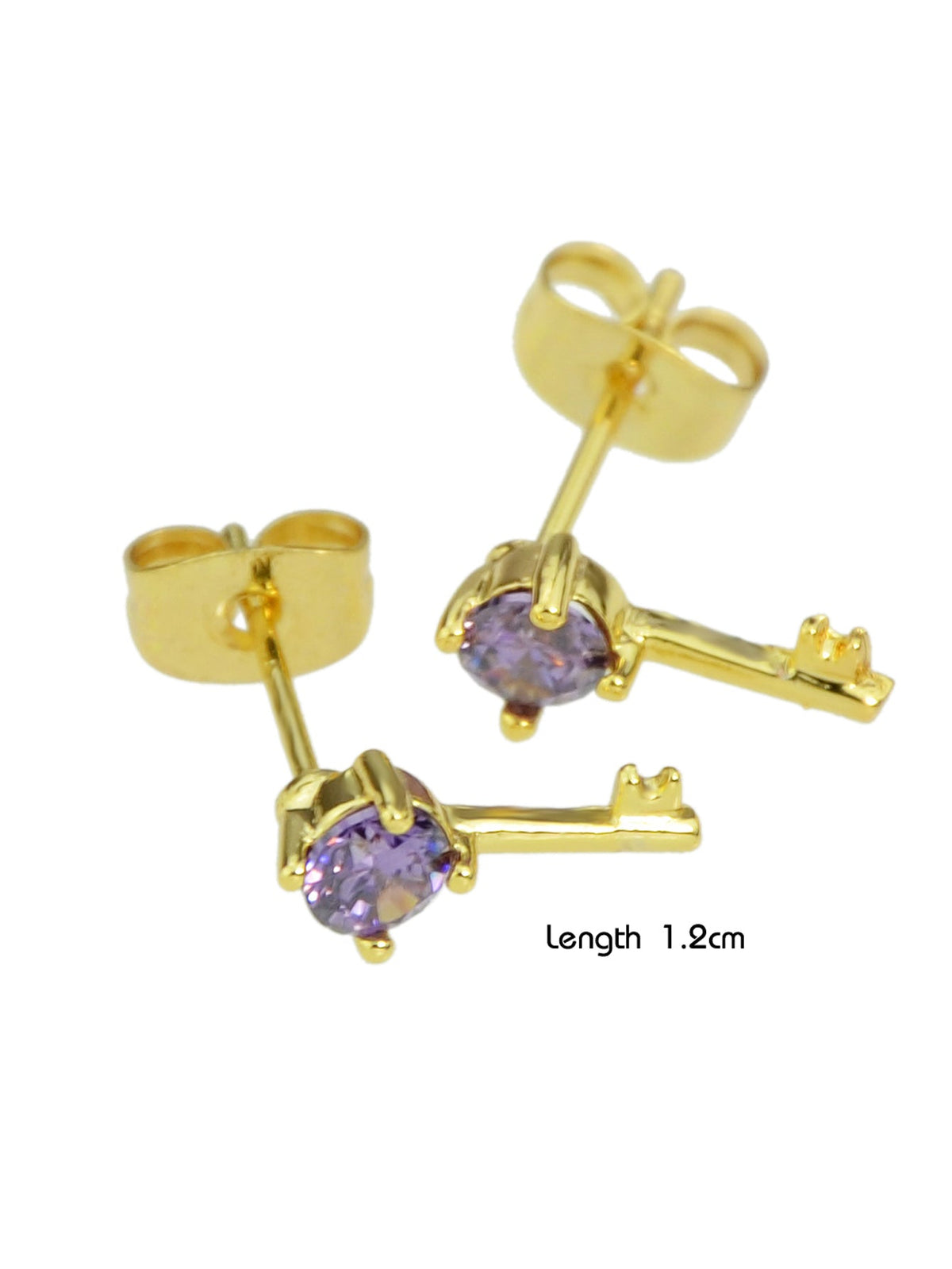 Perfect Wedding Engagement Jewellery Created Cubic Zirconia Key Stud Earrings-3
