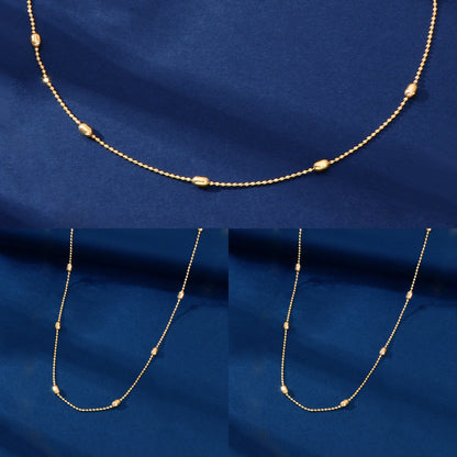 3 pcs Minimalist Jewelry Golden Beads Chain Collar Necklaces set Trendy Accessories-4