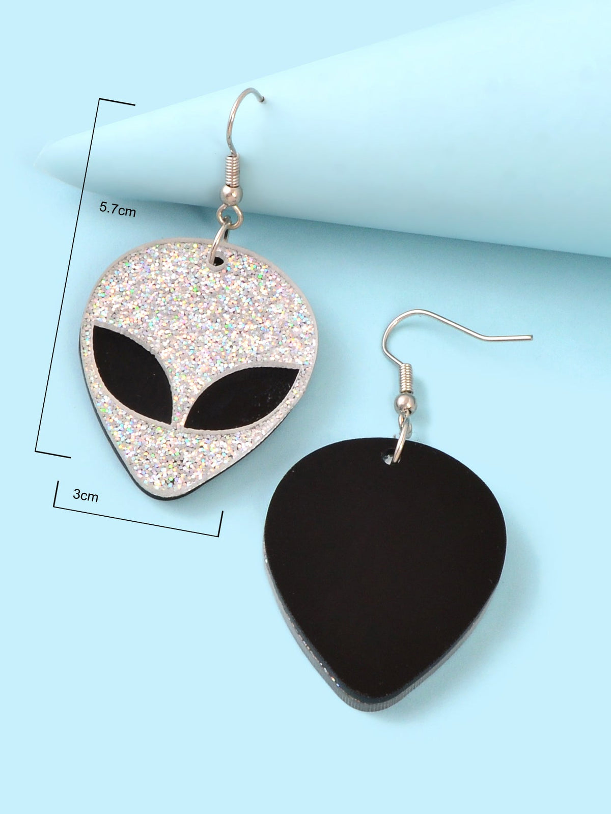 Acrylic UFO Alien Outer Space Superman Dangling Drop Earrings Funky Jewellery-3