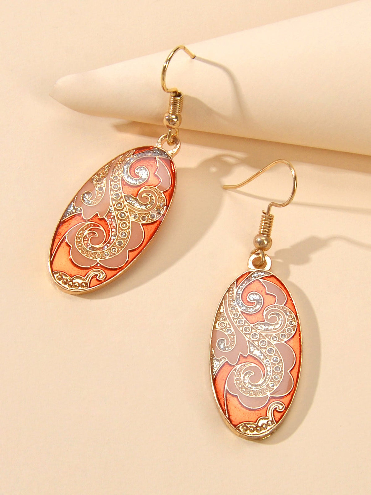 Traditional Indian Ethnic Jewellery Rhinestone Oval Dangle Bohemian Earrings-3