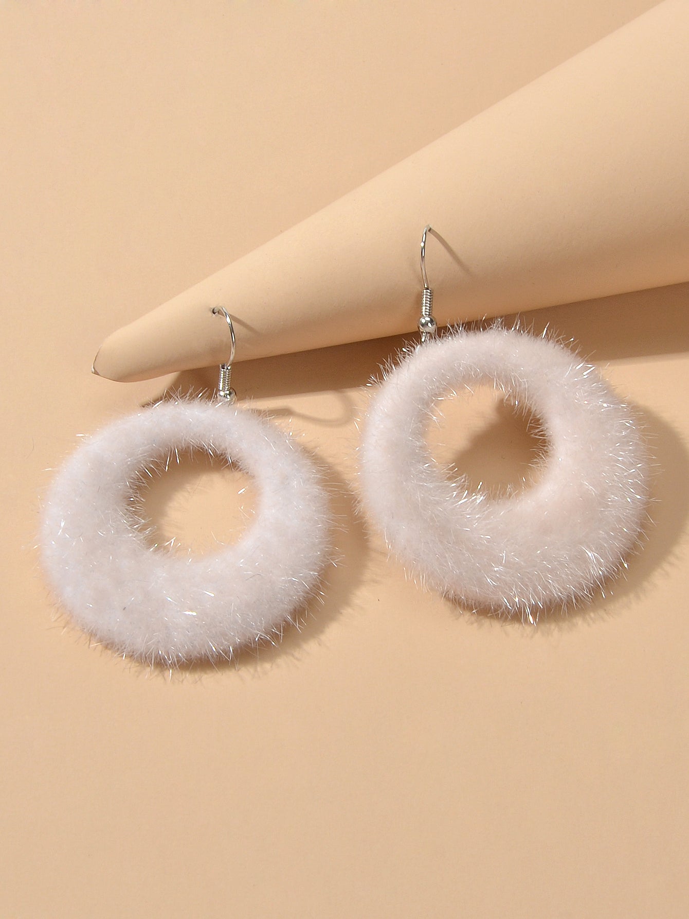 Unique Designer White Circle Big Chunky Dangle Earrings for Women Party Holiday-3