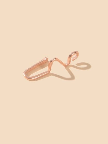 1pc Faux Lip Ear Nose Gold Silver Geometric Non Piercing Clip On Nose Hoop Rings-3
