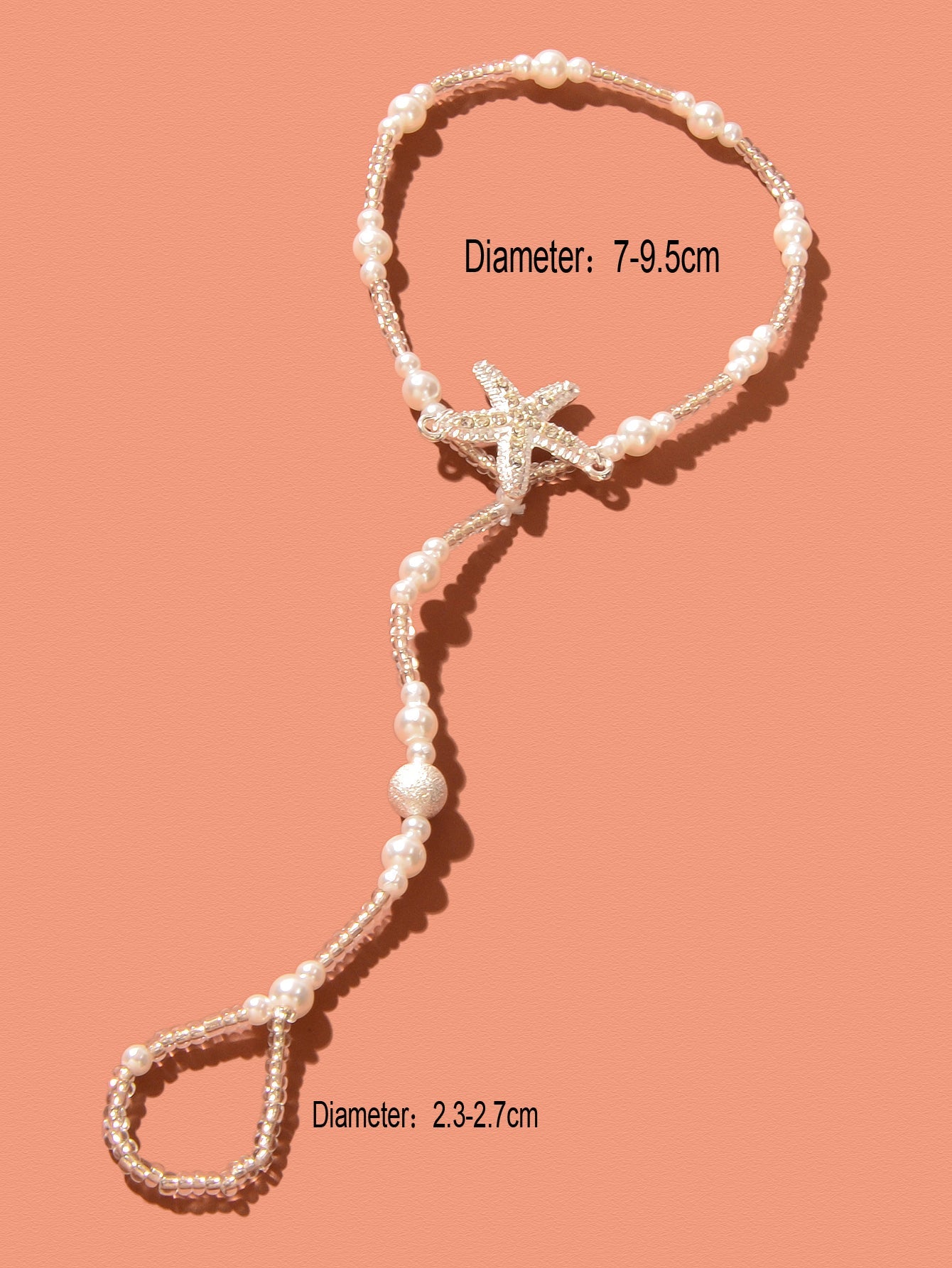 Pearl Barefoot Sandals Sea Star Anklet with Toe Ring Bracelet Beach Foot Jewelry-3