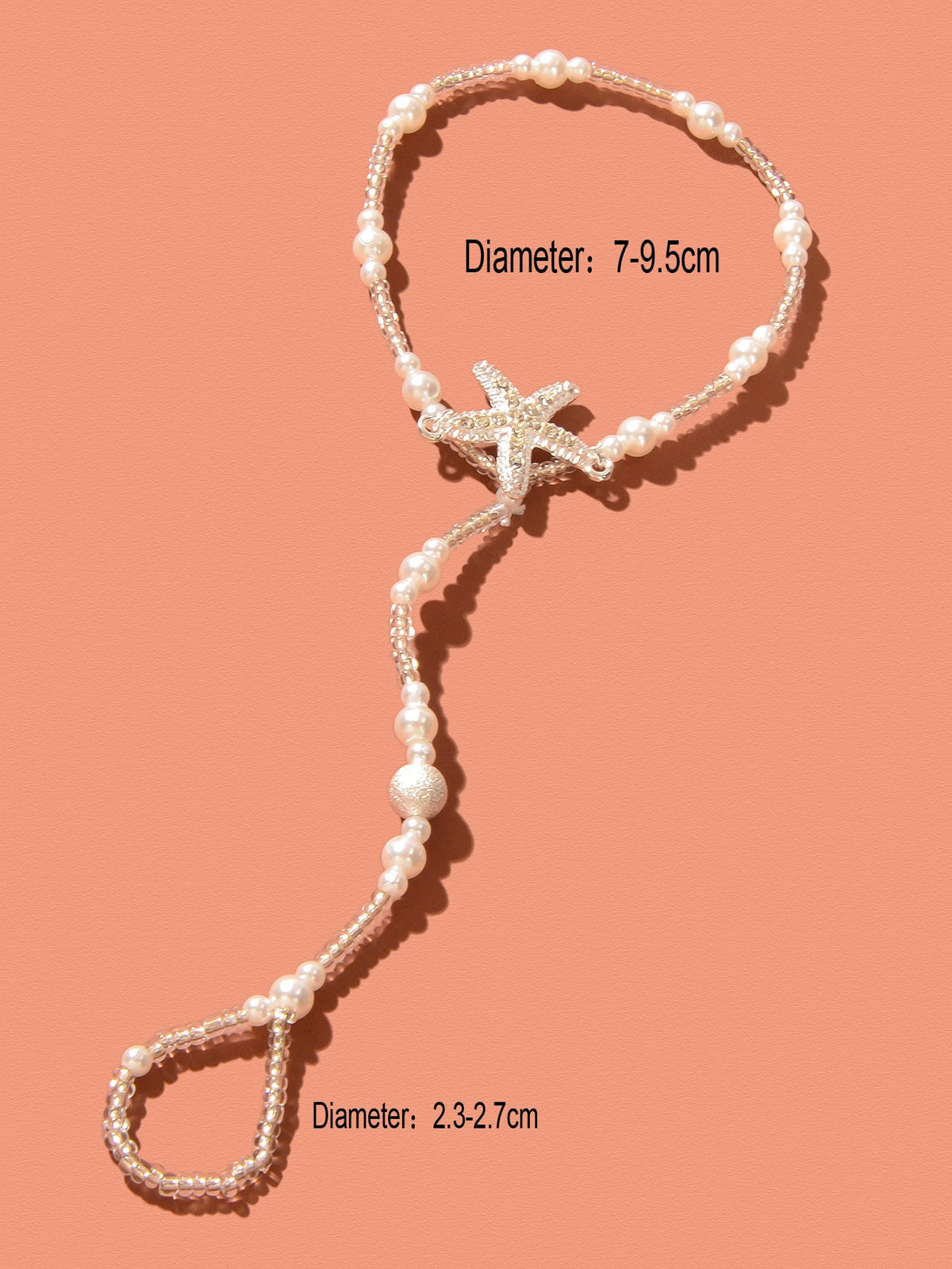 Pearl Barefoot Sandals Sea Star Anklet with Toe Ring Bracelet Beach Foot Jewelry-3