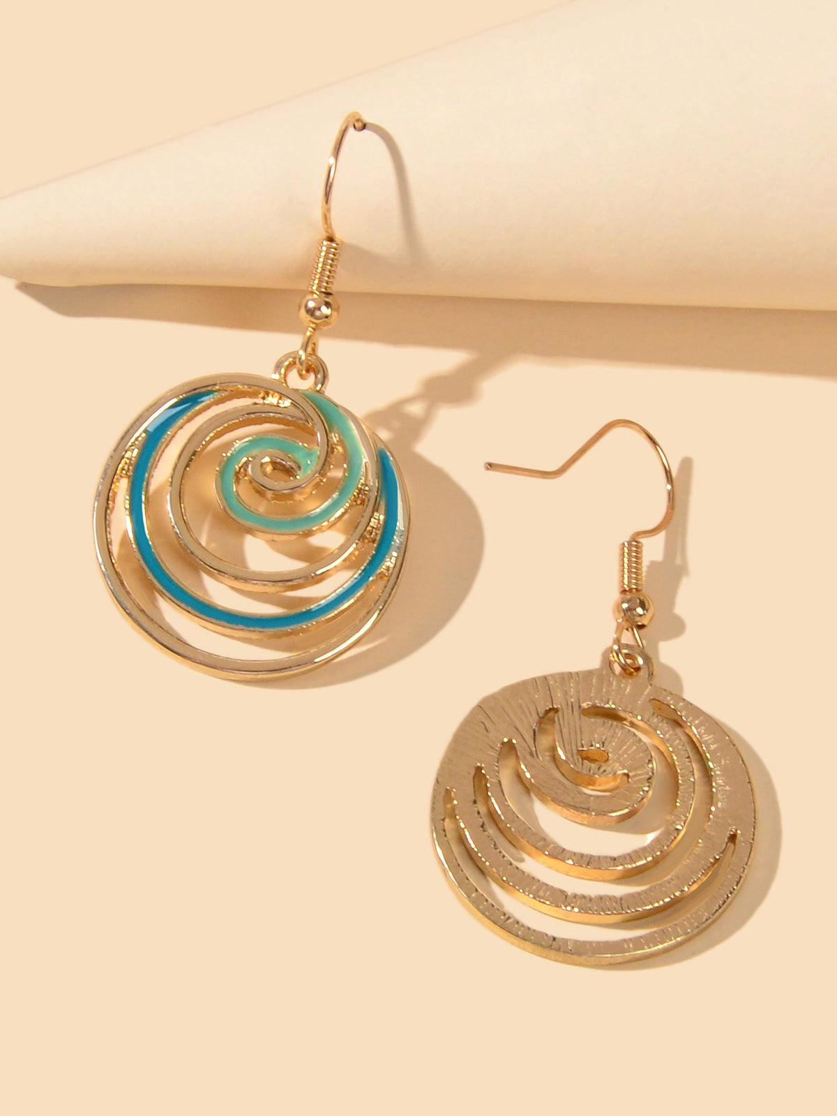 Party Decoration Women Blue Green Gold Circle Dangle Earrings Ladies Jewellery-3