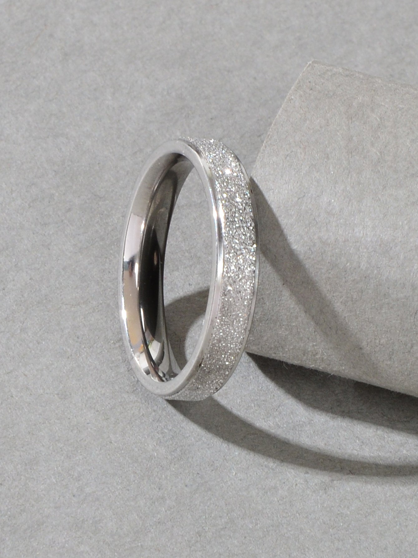 Anniversary Wedding Jewellery Stainless Steel Gold Silver Ring Women Finger Band-3