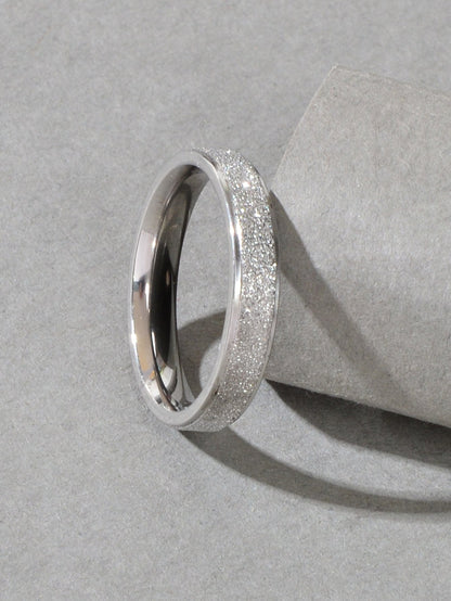 Anniversary Wedding Jewellery Stainless Steel Gold Silver Ring Women Finger Band-3