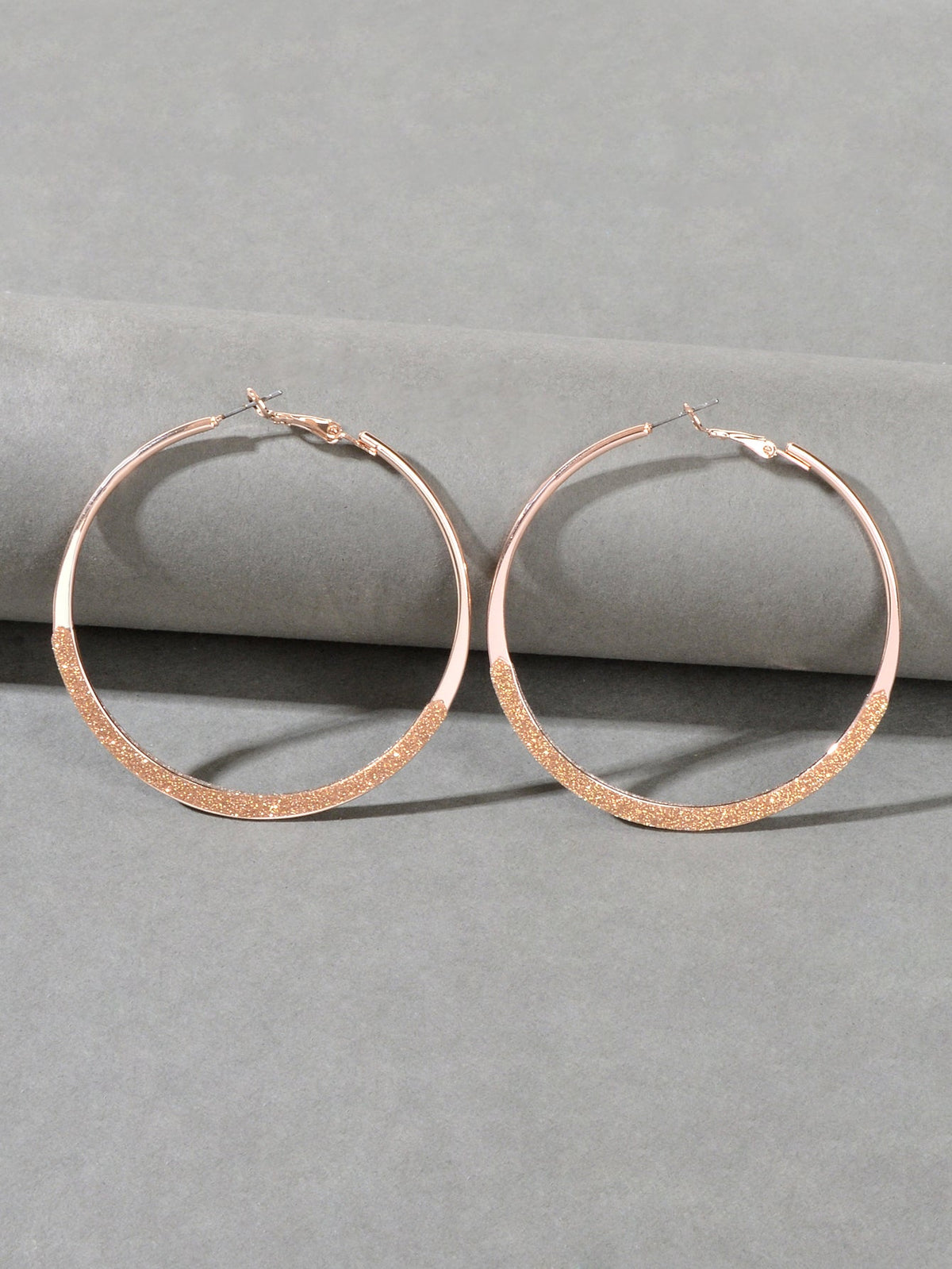 Spinning Rosegold Silver Big Circle Hoop Party Earrings Women Teens Accessories-3