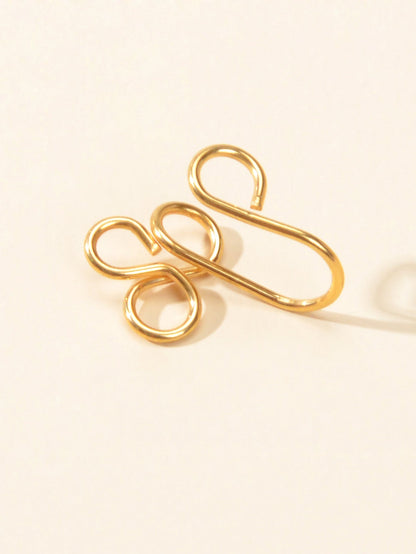 1pc Faux Lip Ear Nose Stainless Steel Flower Non Piercing Clip On Nose Hoop Ring-3