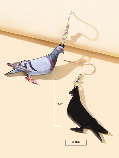 Funny Cute Bird Pigeon Chunky Dangle Earrings Female Jewellery Party Decoration-3