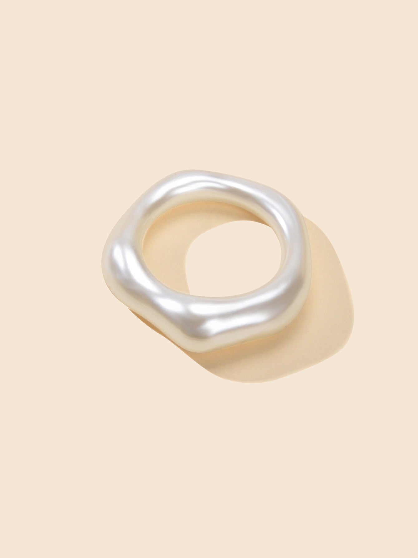 Retro Faux Pearl Square Geometric Engagement Finger Ring Wedding Party Wear Gift-3