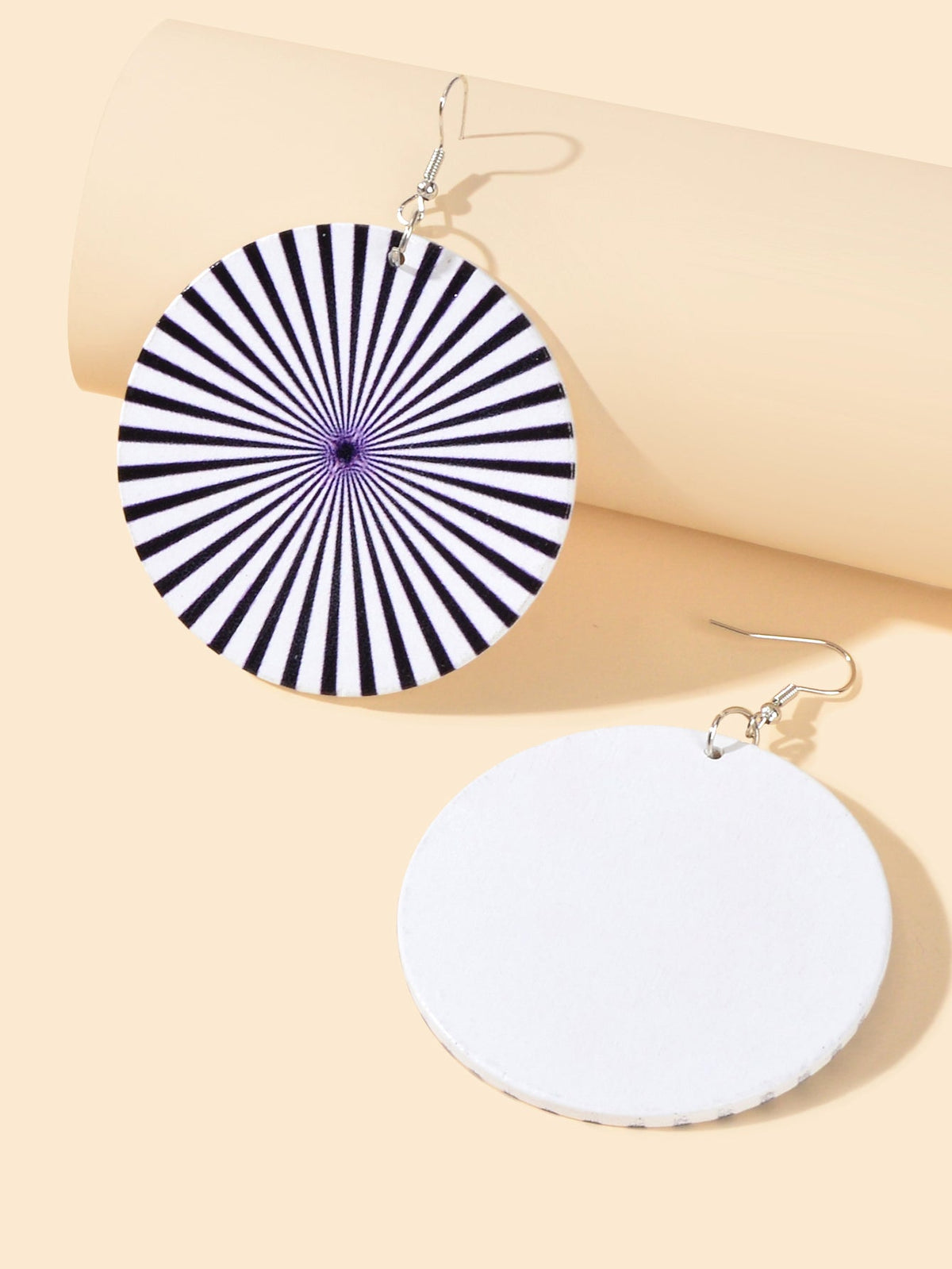 Ladies Jewellery Boho Chic Geometric Wood Round Holiday Dangle Big Earrings Gift-3