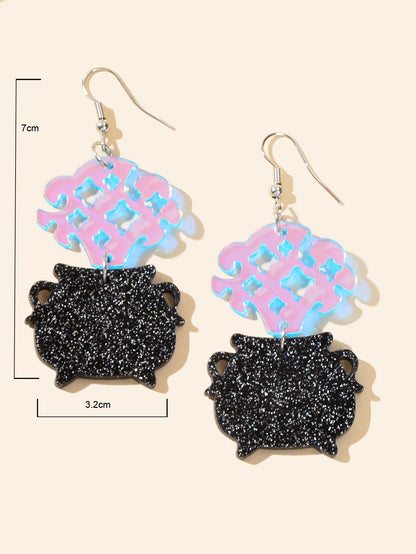 Exaggerated Acrylic Drop Dangle Statement Pot Earrings Funny Costume Jewellery-3