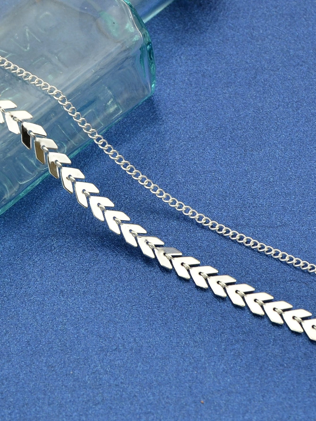 Female Gift Double layer Gold Silver Chain Short Clavicle Punk Collar Necklace-3