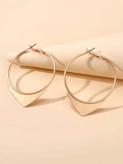 Punk Goth Hip Hop Style Triangle Circle Dangle Hoop Earrings Nice Collection-3