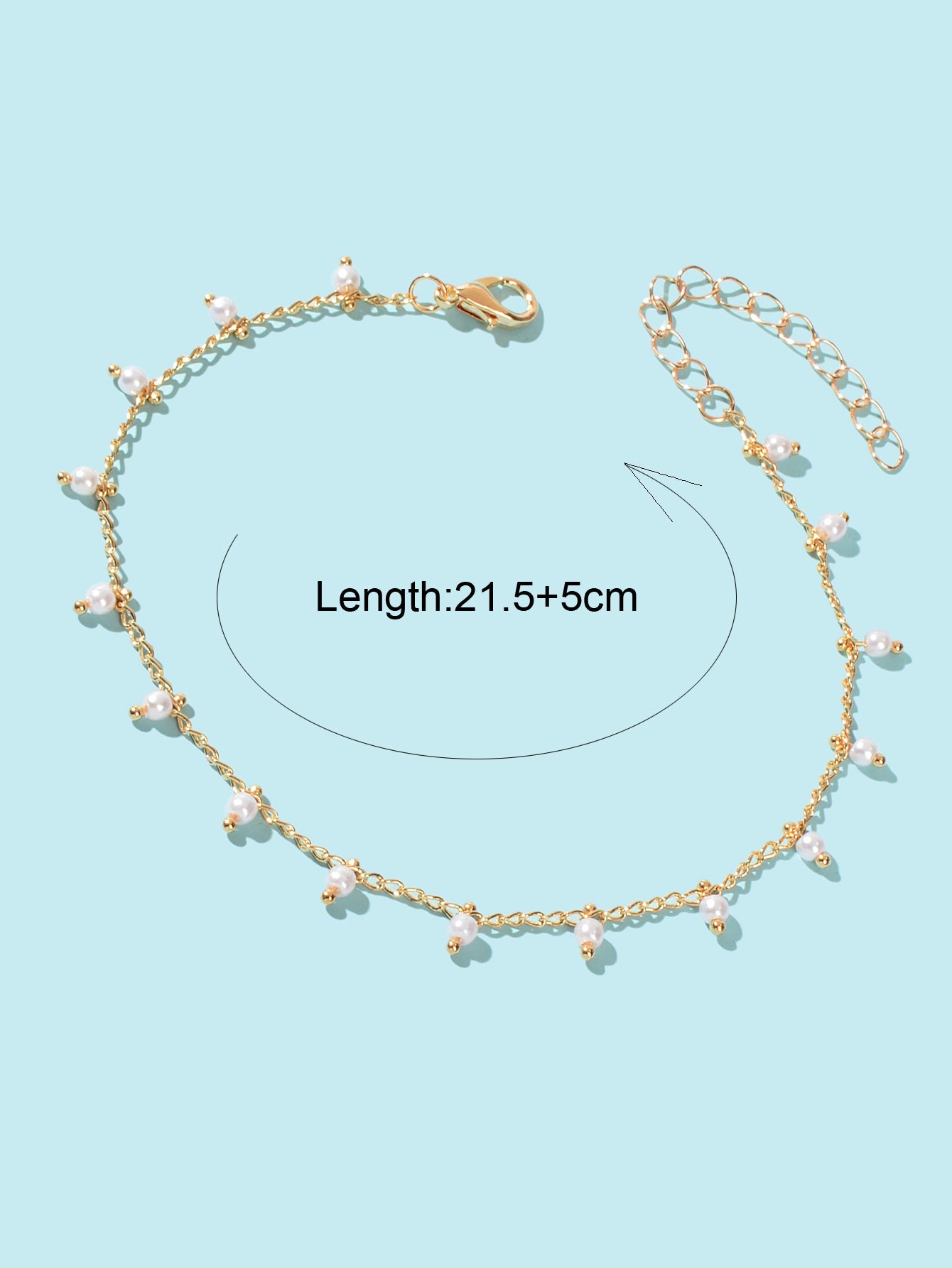 Bohemian Pearl Link Chain Dangling Pendant Anklet Beach Foot Jewellery Bracelet-3