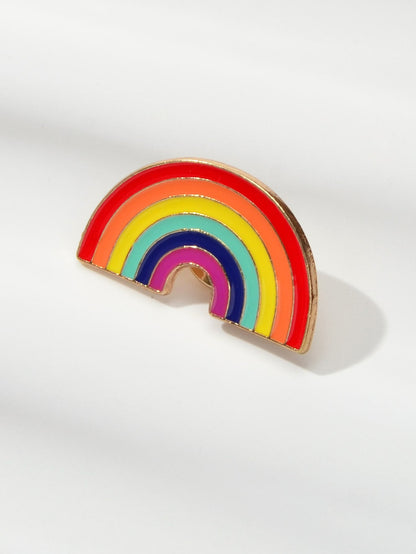 Colorful Enamel Rainbow Cactus Hat Brooch Lapel Badges Funny Button Pins Jewelry-3