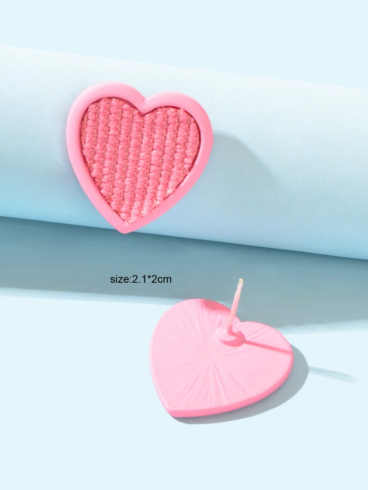 Pink Sweet Heart Stud Girls Love Earrings Women Birthday Dainty Gift Accessories-3