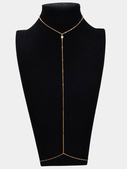 Women Gold Bikini Body Chain Beach Bra Chain Jewellery-3