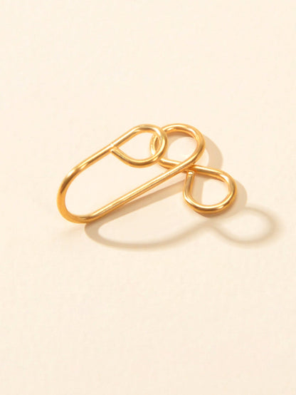 1 pc Faux Lip Ear Nose Gold Infinity Teens Non Piercing Clip On Nose Hoop Rings-3