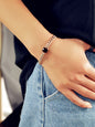 Cool Women Accessories Black Acrylic Crude Silver Metal Link Chain Bracelet Gift-0