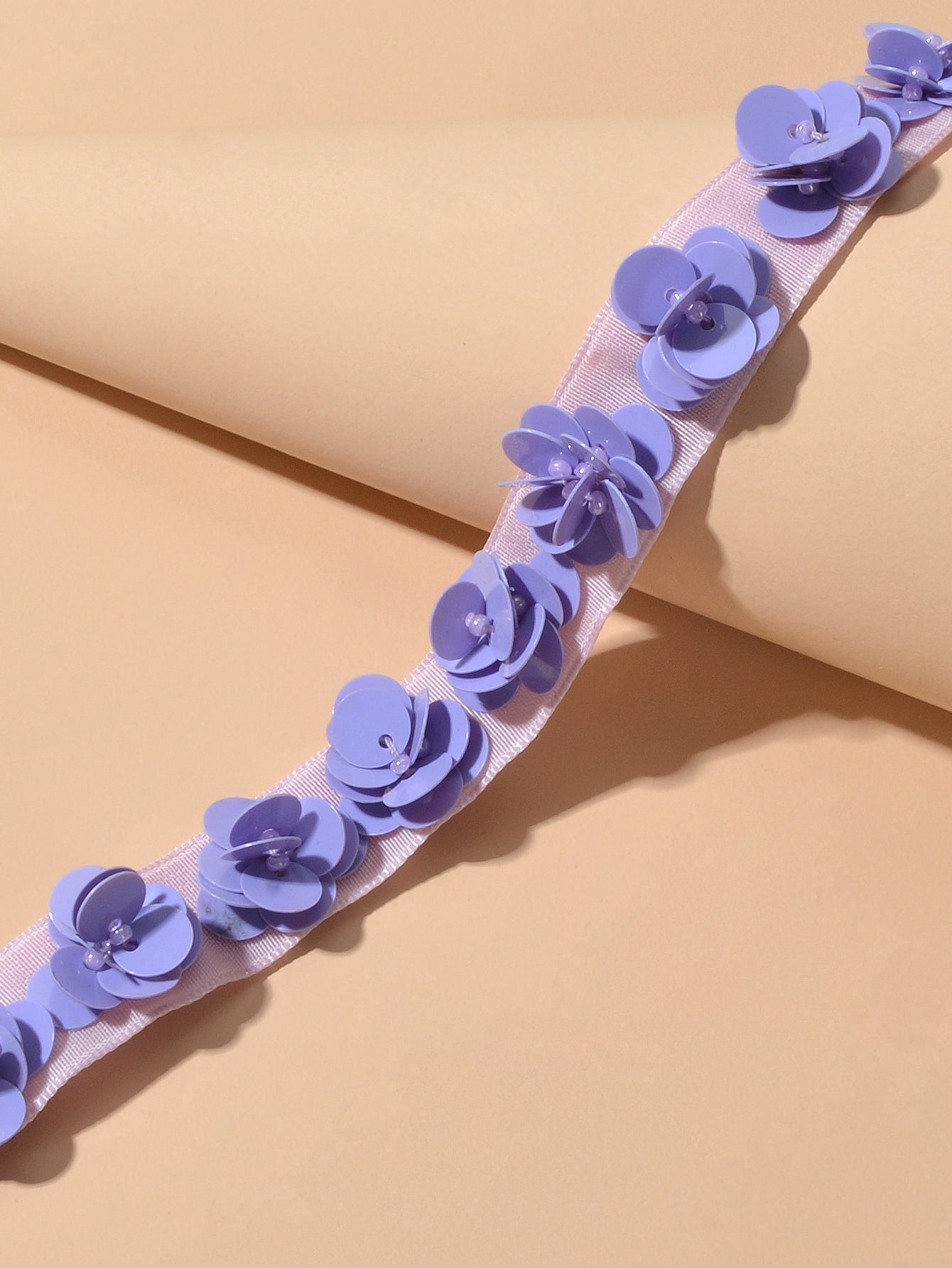 Handmade 90s Purple Flower Collar Velvet Short Tattoo Choker Retro Girl Necklace-3