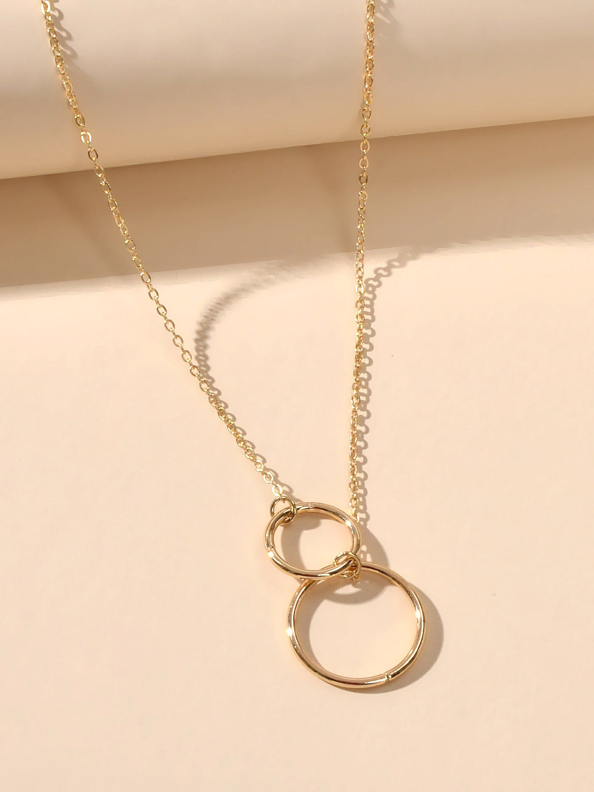 Minimalist Women Accessories Gold Silver Chain Circle Pendant Necklace for Party-3