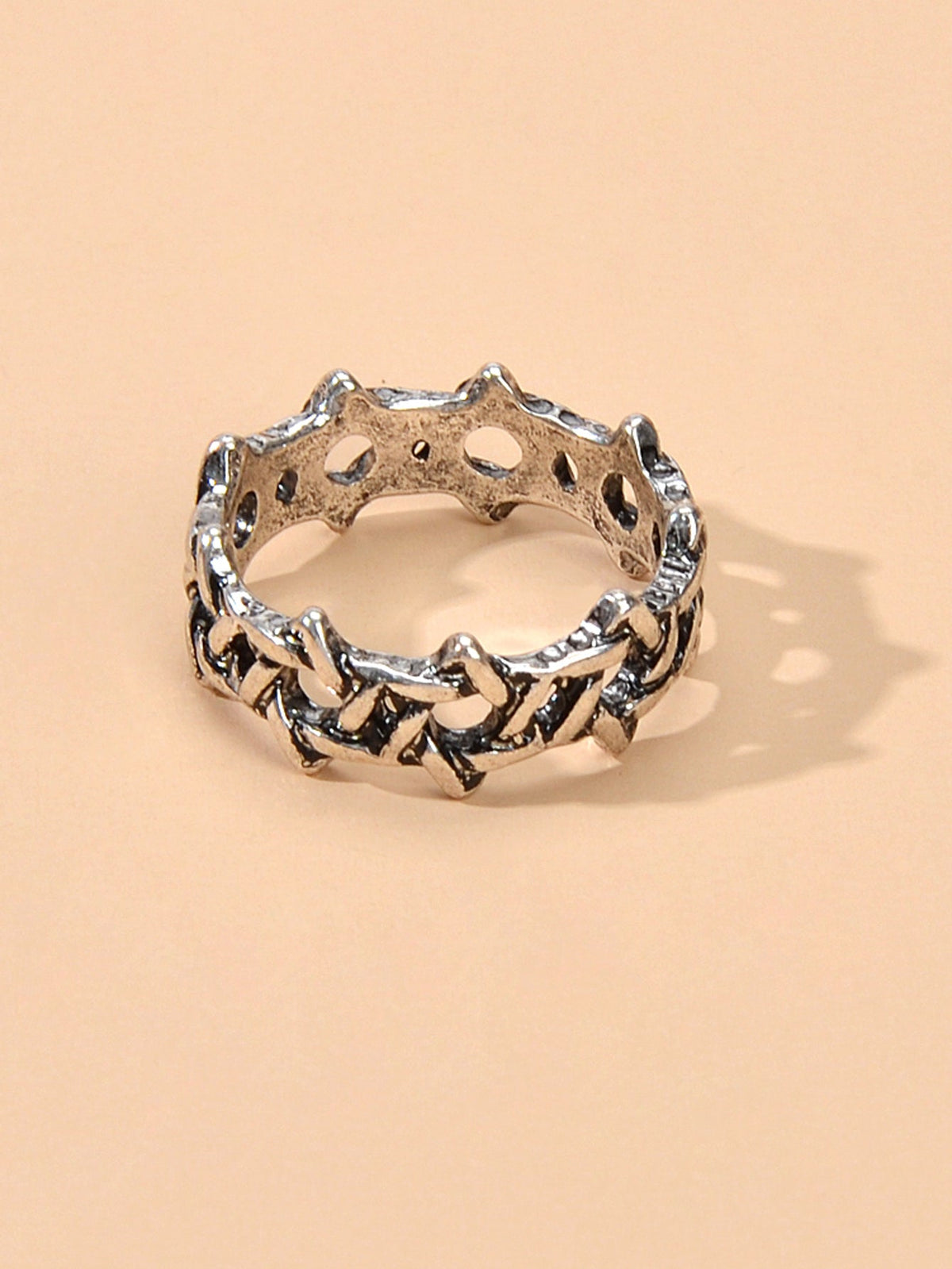 Hip Hop Punk Gothic Jewellery Antique Silver Geometric Finger Ring Women Band-3