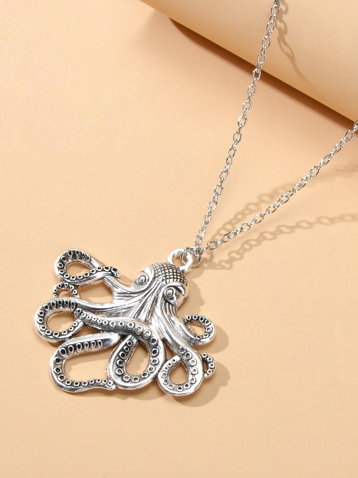 Statement Jewellery Silver Chain Octopus Charm Punk Necklace Collar Accessories-3