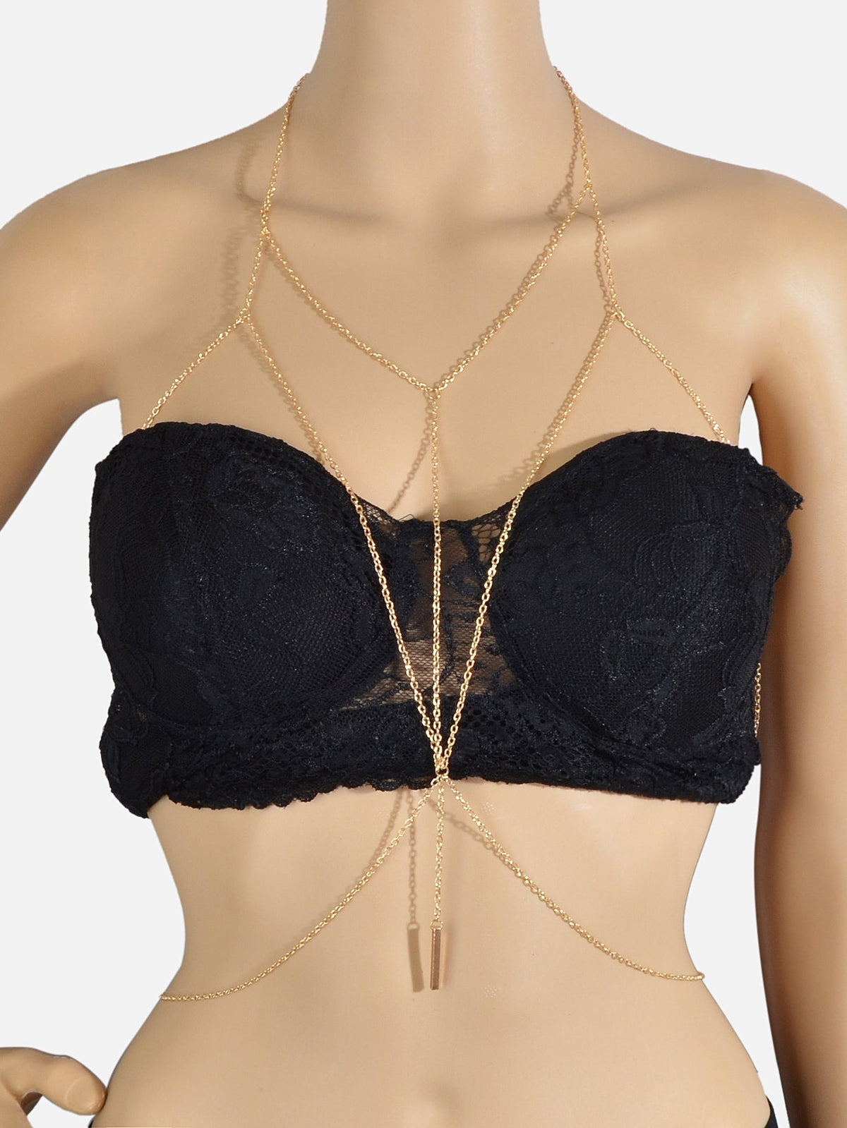 Sexy Gold Bikini Beach Body Chain Layered Chest Harness Belly Waist Jewellery-3