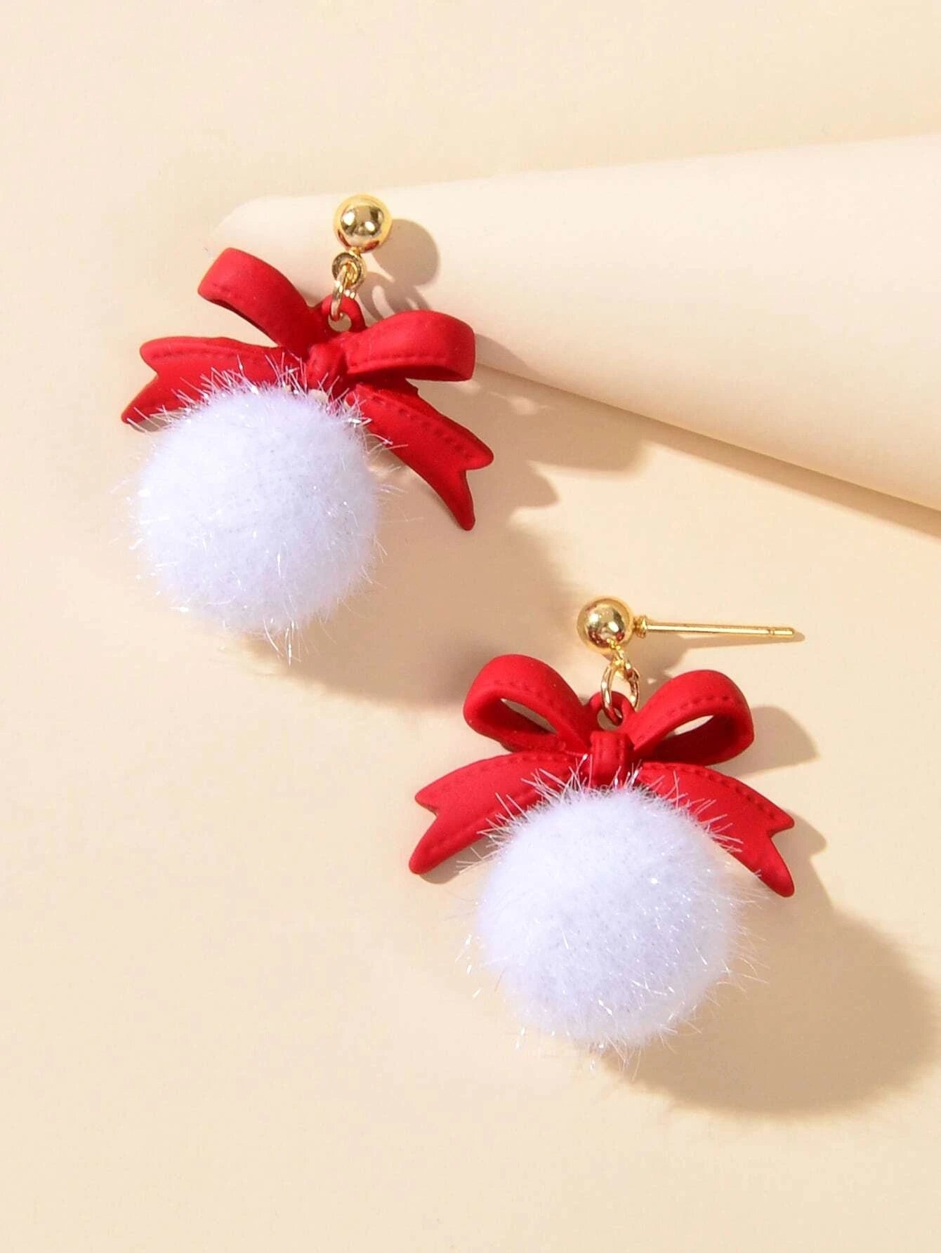 Bow Ball Earrings Dangle Drop Charm Stud Jewelry Women Girl Teens Beautiful Gift-4