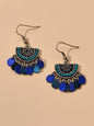 Boho Jewellery Blue Beads Sectored Water Drop Earrings Ethnic Women Accessories-3