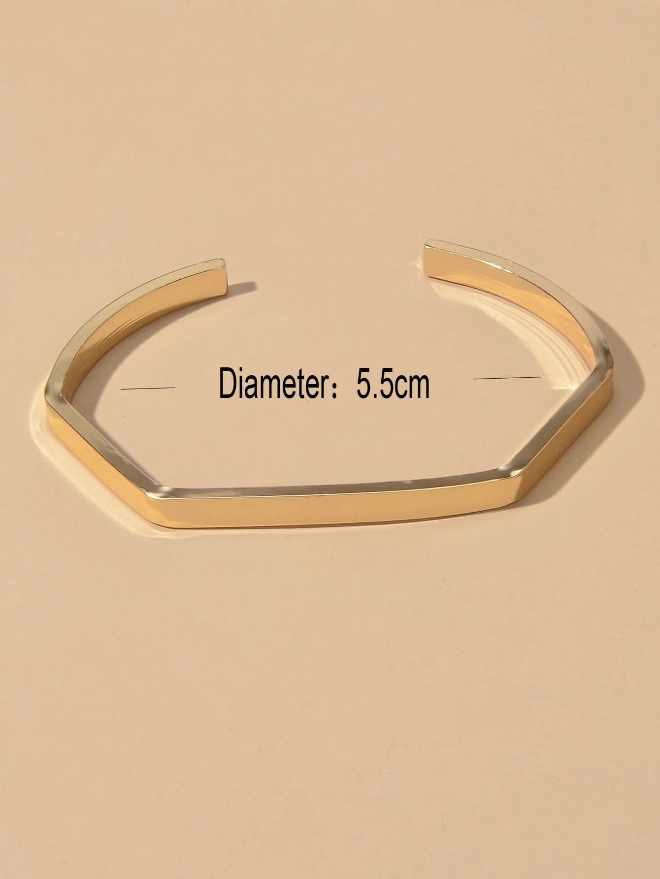 Minimalist Punk Style Gold Metal Geometric Women Open Cuff Bangles Teen Bracelet-3