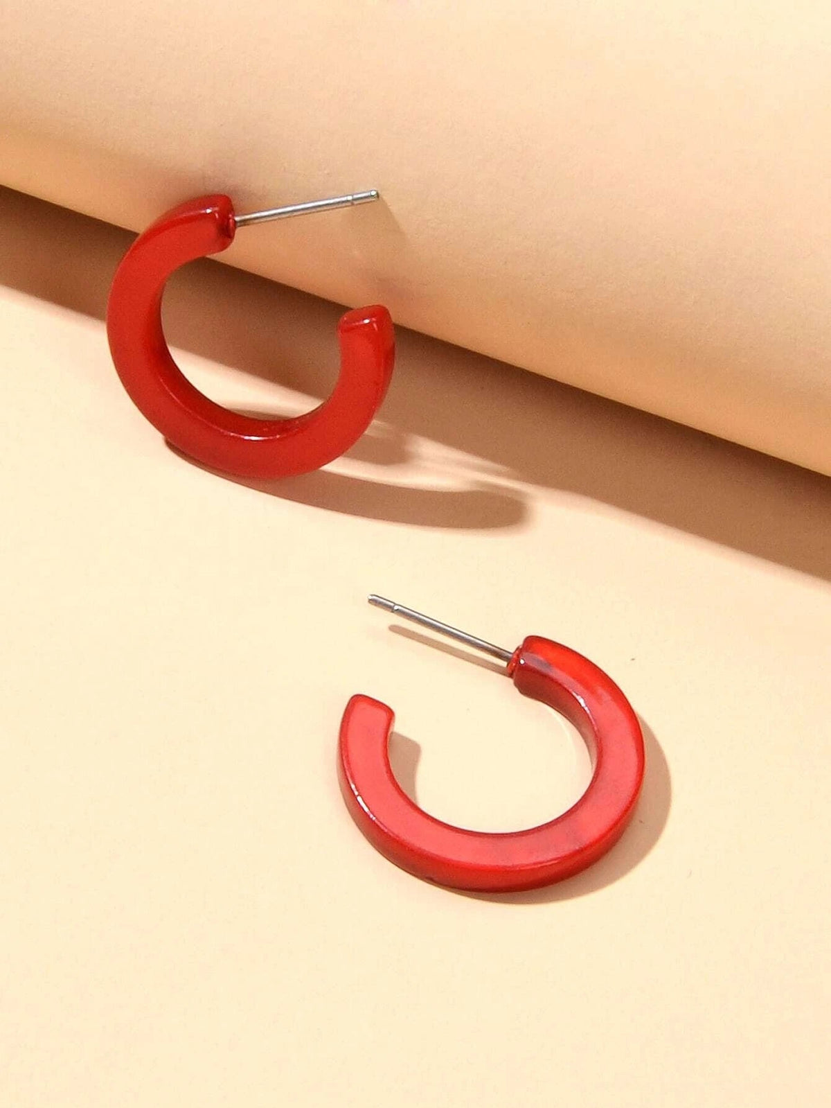 Wholesale Price Circle Acrylic Cute Stud Hoop Earrings Fashion Accessories Gift-3