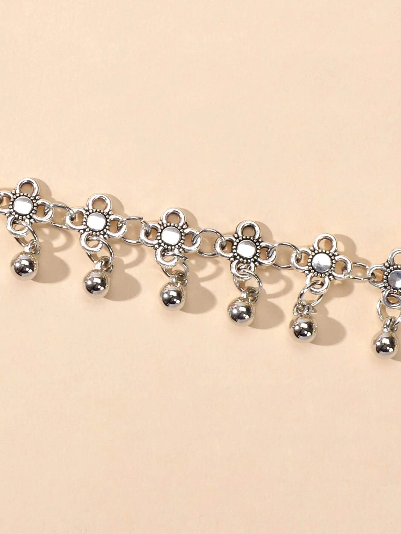 AU Post Foot Beach Jewelry Silver Chain Flower Round Balls Charm Anklet Bracelet-3