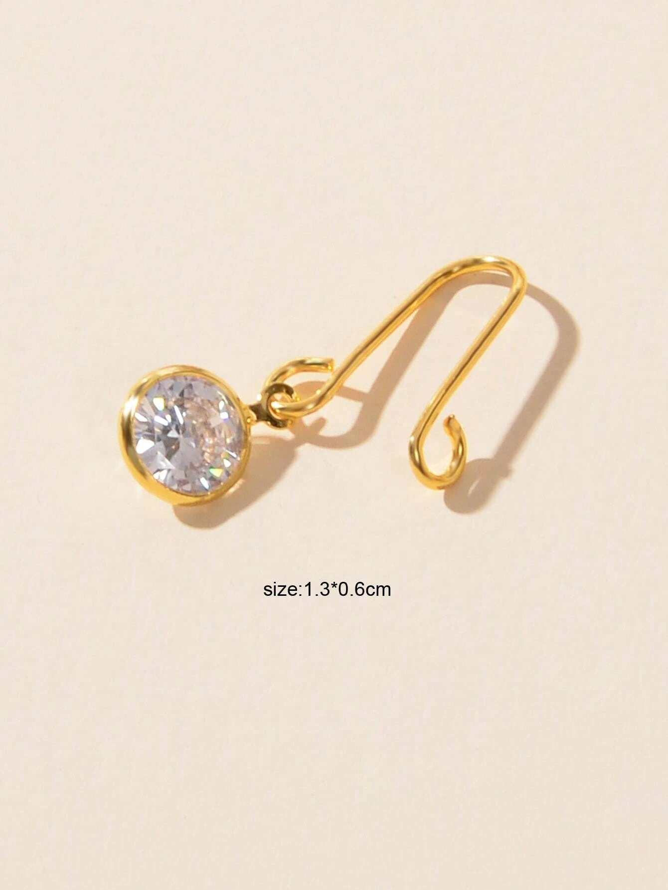 Zircon Gold Nose Ring for Women Cartilage Earring Body Ear Piercing Hoop Ring-3